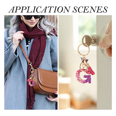 Alloy Resin Butterfly Keychains KEYC-TADJ0002-02G-G-1