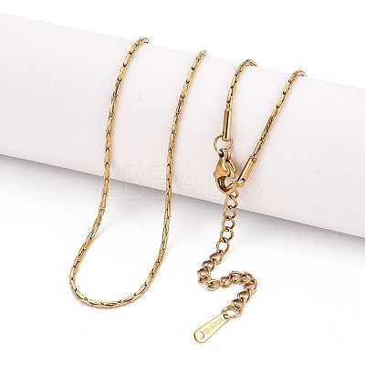 1.2MM 304 Stainless Steel Boston Link Chain Necklaces X-NJEW-N058-08G-1