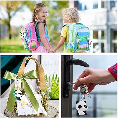 5Pcs 5 Style Silicone Panda Keychain KEYC-NB0001-19-1