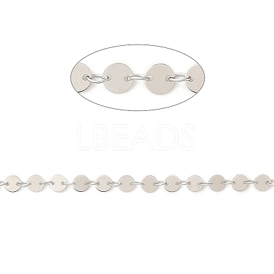 Anti-Tarnish Rhodium Plated 925 Sterling Silver Flat Round Link Chains STER-NH0001-27B-P-1