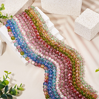 1 Strand Handmade Glod Sand Lampwork Beads Strands LAMP-TA0002-09F-1