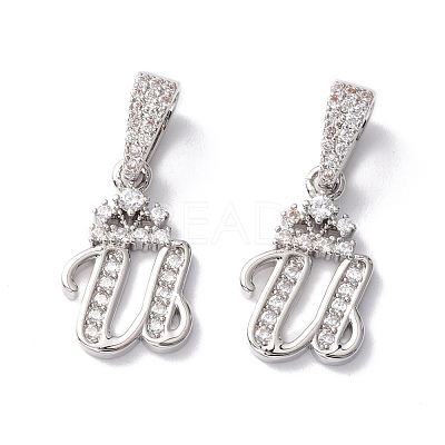 Eco-Friendly Brass Micro Pave Cubic Zirconia Pendants KK-K265-01P-U-1