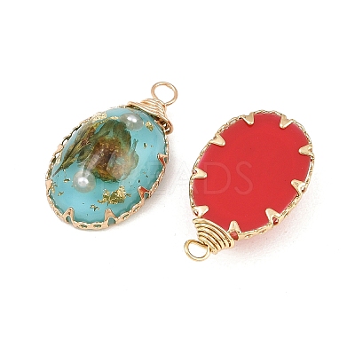 Brass Resin Pendants RE-CBA591C-01G-1
