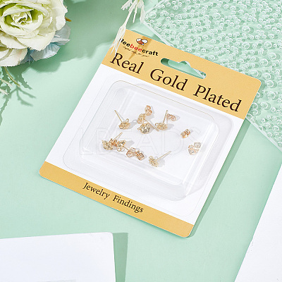 10Pcs Brass Stud Earring Findings KK-BBC0017-63-1