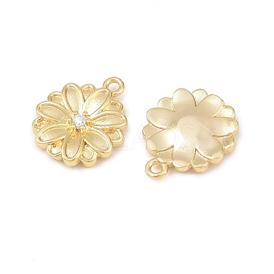 Brass Micro Pave Clear Cubic Zirconia Charms KK-G544-07G-02-1