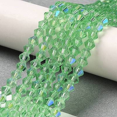 Transparent Electroplate Glass Beads Strands GLAA-F029-2mm-D24-1