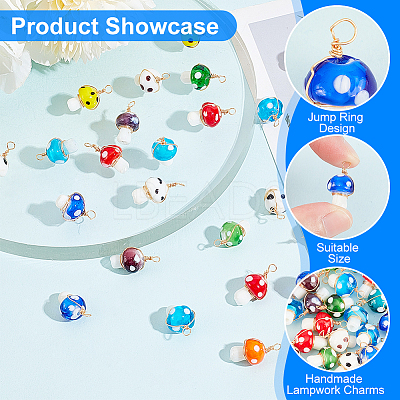 30Pcs Handmade Lampwork Charms FIND-PH0007-96-1