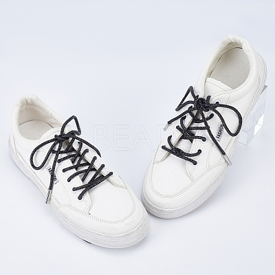 Rubber Rhinestone Shoelaces AJEW-WH0752-498E-1
