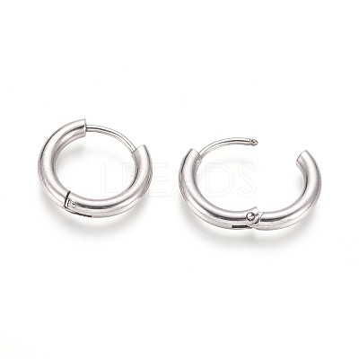Tarnish Resistant 202 Stainless Steel Huggie Hoop Earrings A-EJEW-F111-16mm-P-1