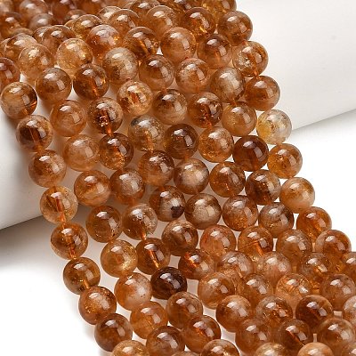Hearted Natural Citrine Beads Strands G-L663-A02-10mm-1