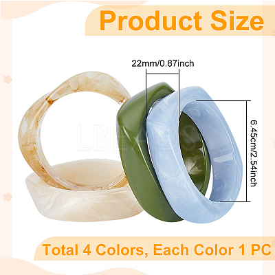 4Pcs 4 Colors Acrylic Bangles BJEW-UN0001-80A-1