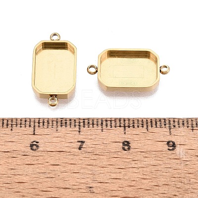 304 Stainless Steel Connector Cabochon Settings STAS-Q113-34G-1