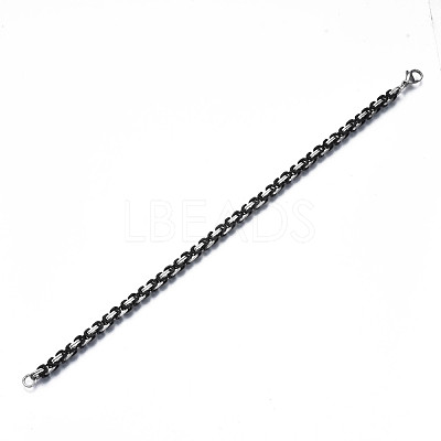 Two Tone 201 Stainless Steel Byzantine Chain Bracelets BJEW-S057-86B-01-1