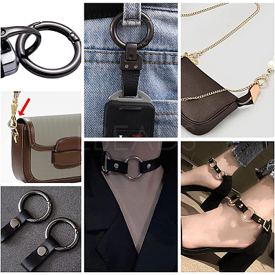 16Pcs 8 Styles Alloy Spring Gate Rings FIND-PH0007-80B-1