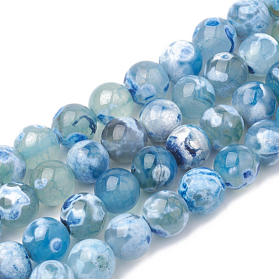 Natural Fire Crackle Agate Beads Strands X-G-S295-16C-8mm-1