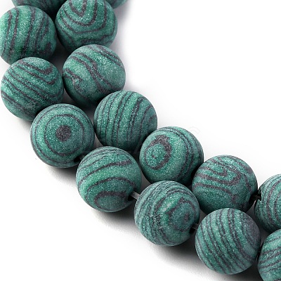 Synthetic Malachite Beads Strands G-F668-19-8mm-1