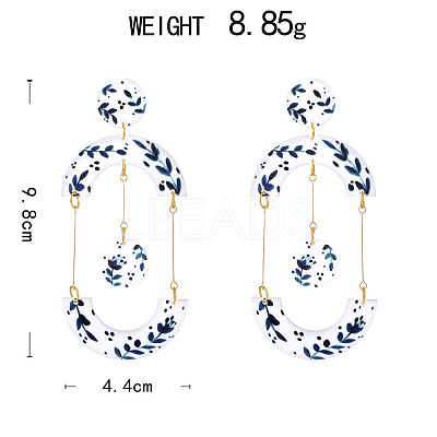 Acrylic Dangle Stud Earrings WG668A6-03-1