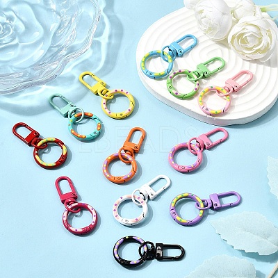12Pcs Alloy Spring Gate Ring HJEW-YW00095-1