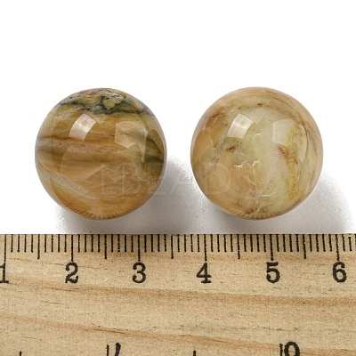 Natural Crazy Agate Round Ball Figurines Statues for Home Office Desktop Decoration G-P532-02A-21-1