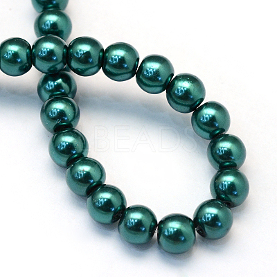 Baking Paint Pearlized Glass Pearl Round Bead Strands X-HY-Q003-10mm-79-1