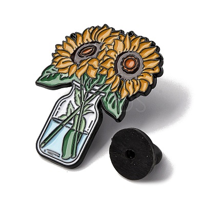 Sunflower Enamel Pins JEWB-P050-03B-EB-1