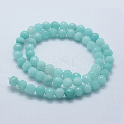 Natural & Dyed White Jade Bead Strands G-P370-02-12mm-1