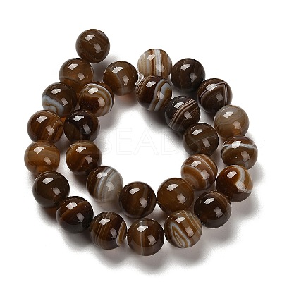 Dyed Natural Banded Agate Beads Strands G-G175-A08-01-1