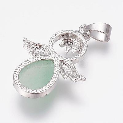 Natural Green Aventurine Pendants G-G651-A13-1