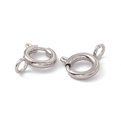 Non-Tarnish 201 Stainless Steel Spring Ring Clasps STAS-J401-LD022-8-1