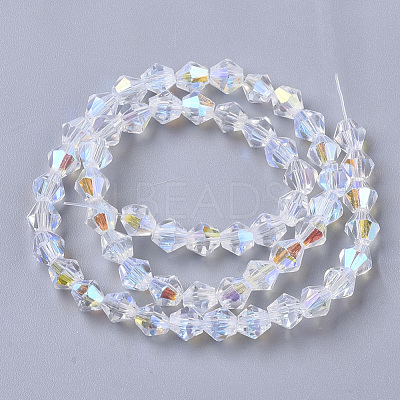 Electroplate Glass Beads Strands EGLA-Q118-5mm-C17-1