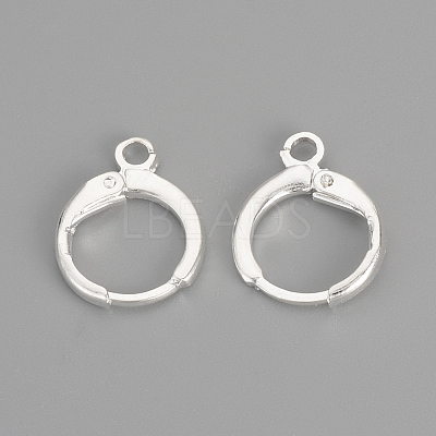 Brass Huggie Hoop Earring Findings X-KK-R071-08S-1