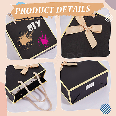 Rectangle Paper Gift Storage Bags with Handle CARB-WH0017-13A-1