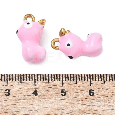 304 Stainless Steel Enamel Pendants STAS-A139-02F-G-1