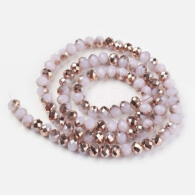 Electroplate Glass Beads Strands X-EGLA-A034-J6mm-N01-1