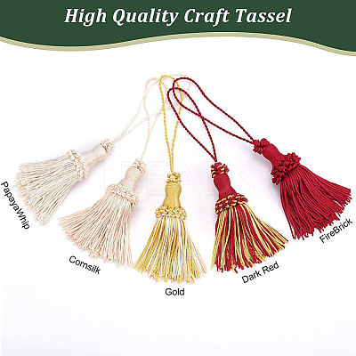 5Pcs 5 Colors Polyester Tassel Pendant Decorations DIY-BC0005-62-1