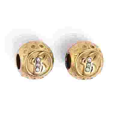 Ion Plating(IP) 304 Stainless Steel Rhinestone European Beads STAS-A092-10T-G-1