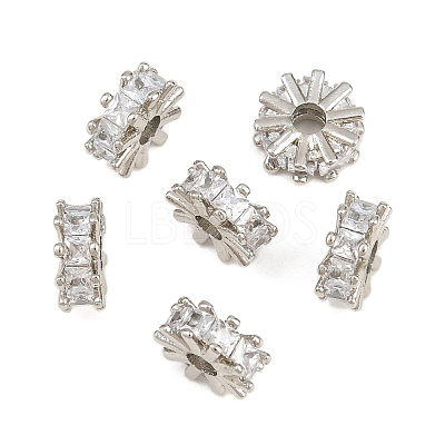 Brass Pave Clear Cubic Zirconia Beads CU-CBA6A75-20P-1