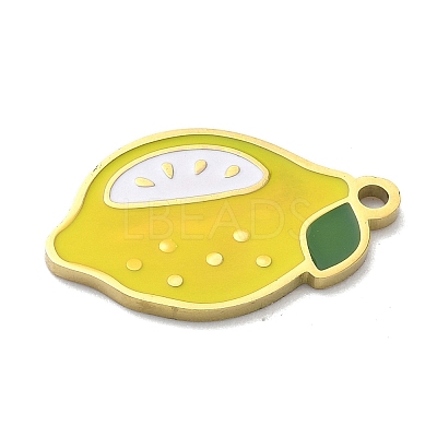 304 Stainless Steel Fruit Enamel Pendants LS-STAS-G362-04G-06-1