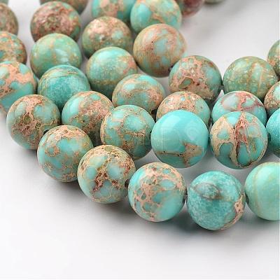 Natural Imperial Jasper Beads Strands G-I122-6mm-12-1