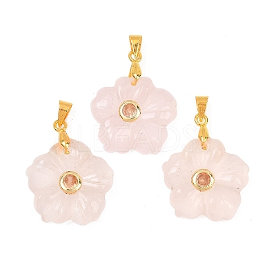 Natural Rose Quartz Carved Pendants G-A315-01G-08-1