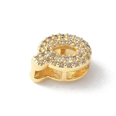 Brass Micro Pave Clear Cubic Zirconia Initial Multi-strand Links KK-S520-01G-17-1