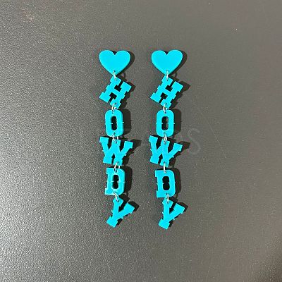 Word HOWDY Acrylic Dangle Stud Earrings FS-WGBB6AA-04-1