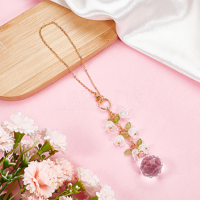 Acrylic & Glass Pendant Decoration HJEW-DR00059-1