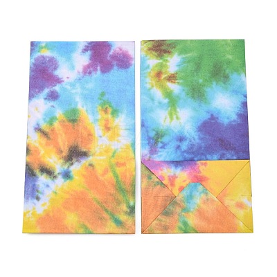 Rectangle with Tie-Dye Pattern Kraft Paper Bag CARB-PH0002-07-1