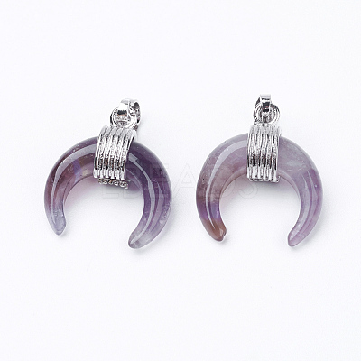 Natural Amethyst Pendants X-G-E425-05P-1