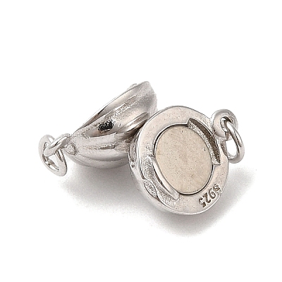 Rhodium Plated 925 Sterling Silver Magnetic Clasps STER-G038-13P-1