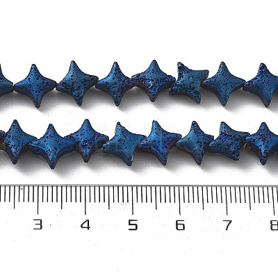 Electroplated Natural Lava Rock Beads Strands G-A251-C01-01H-1
