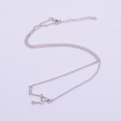 Alloy Rhinestone Pendants Necklaces NJEW-WH0007-02I-1