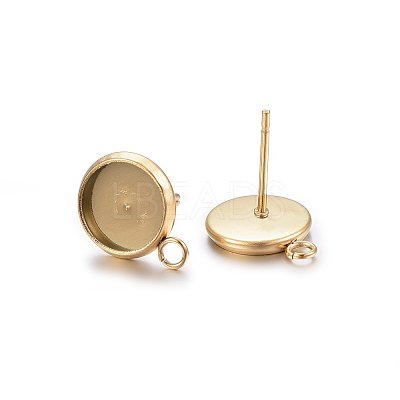 Ion Plating(IP) 304 Stainless Steel Stud Earring Settings LS-X-STAS-H467-08G-12mm-1