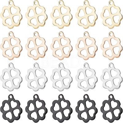 40Pcs 4 Colors 304 Stainless Steel Charms STAS-UN0030-85-1